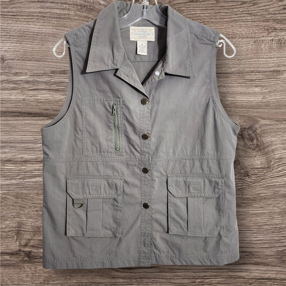Vintage Cherokee Travel Gear safari button front cargo pocket vest womans size M - Picture 1 of 11